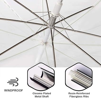 Jpwels Rainbow Travel Umbrella, Auto Open Close, Windproof, Teflon Coated (Transparent Umbrella)
