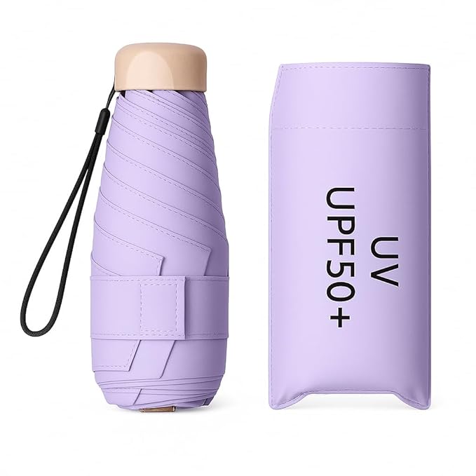 Jpwels Compact Travel Umbrella, Portable Mini Travel Sun Rain Beach Golf- Elegant Slim Design Small Pocket Umbrella for Rain, UV Protection Lightweight Umbrellas for Girls and Women
