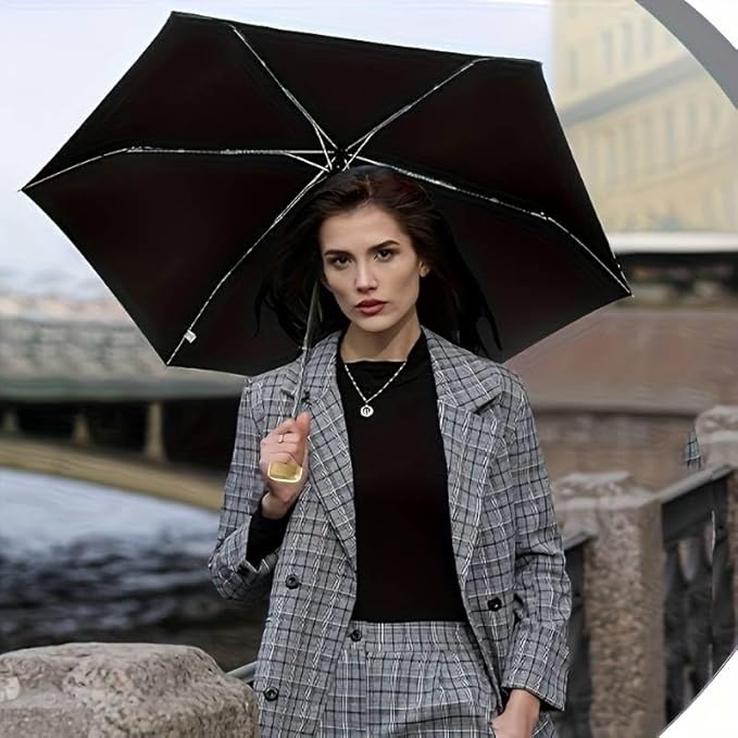 Jpwels Compact Travel Umbrella, Portable Mini Travel Sun Rain Beach Golf- Elegant Slim Design Small Pocket Umbrella for Rain, UV Protection Lightweight Umbrellas for Girls and Women