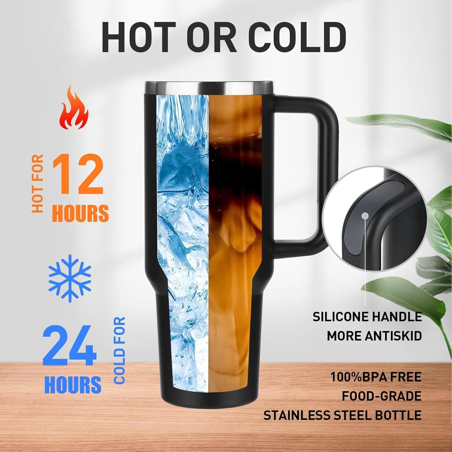 Stainless Steel Tumbler Reusable Bottle with Handle