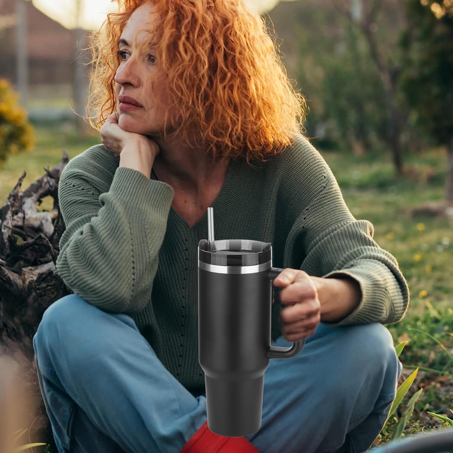 Stainless Steel Tumbler Reusable Bottle with Handle