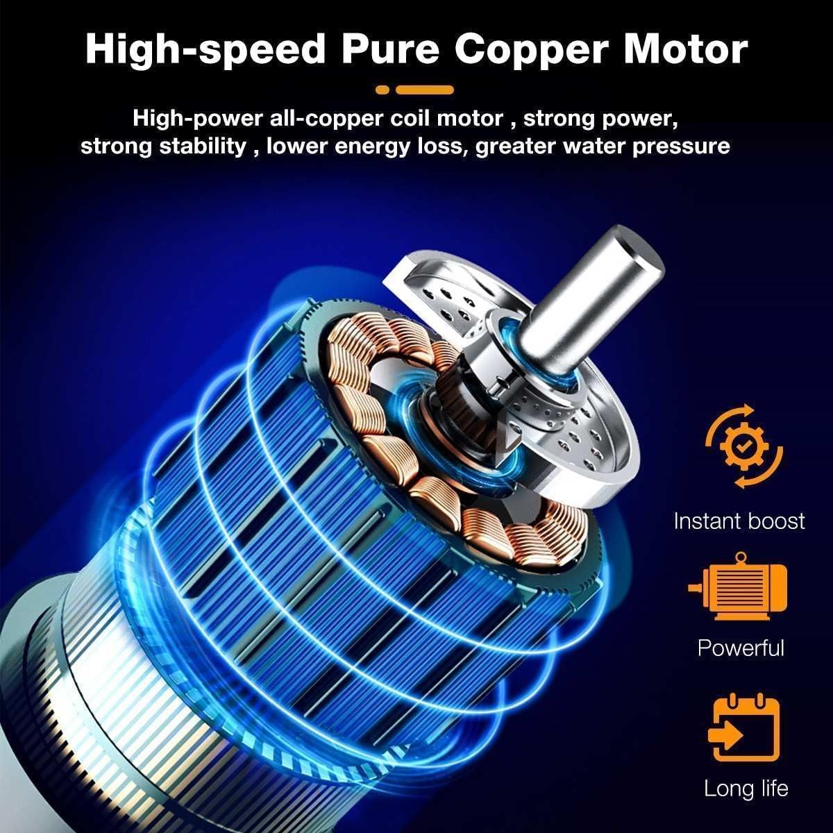 Cordless Car Washer High Pressure Gun 48V 12000mah High Pressure Water Gun for Car Wash Bike Washing Cleaning Adjustable Nozzle and 5M Hose Pipe (Black-CAR Washer Gun)