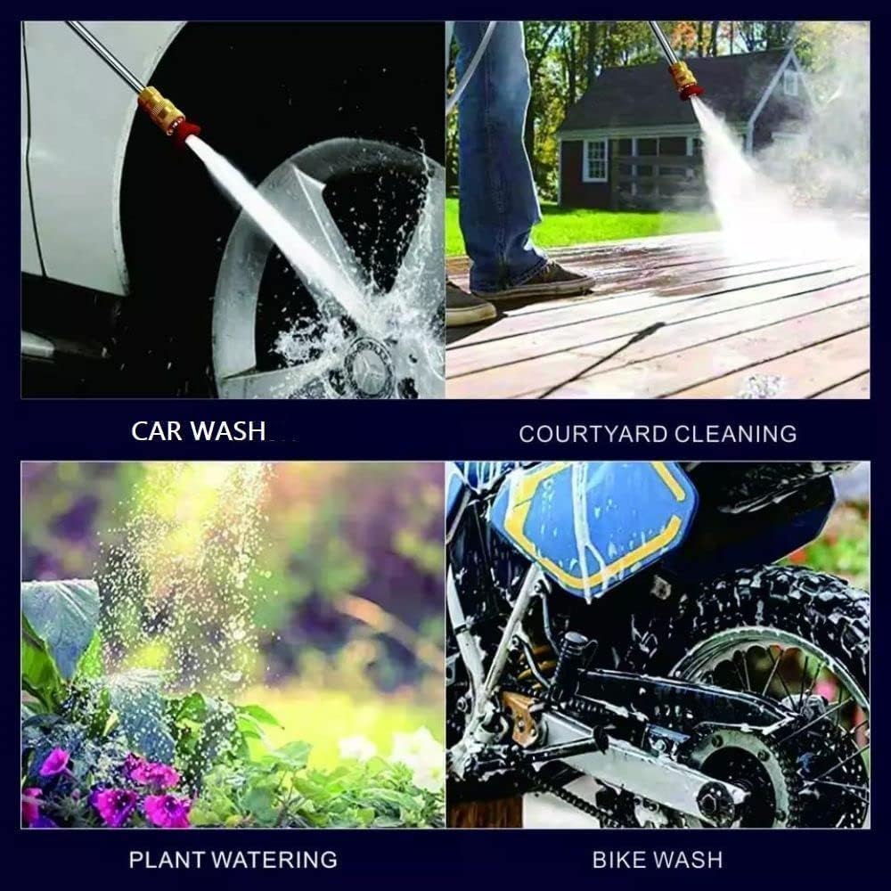 Cordless Car Washer High Pressure Gun 48V 12000mah High Pressure Water Gun for Car Wash Bike Washing Cleaning Adjustable Nozzle and 5M Hose Pipe (Black-CAR Washer Gun)