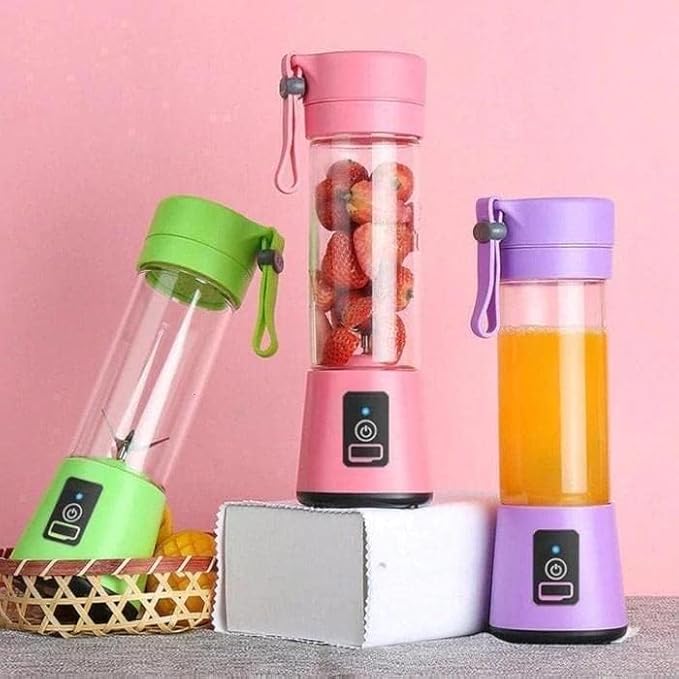 Portable Electric USB Juice Maker Bottle | Blender Grinder Mixer | Rechargeable with 6 Blades