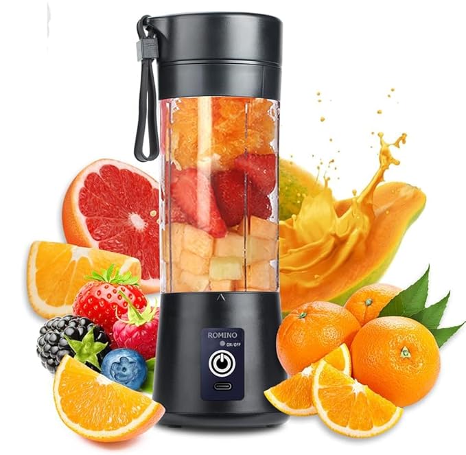 Portable Electric USB Juice Maker Bottle | Blender Grinder Mixer | Rechargeable with 6 Blades