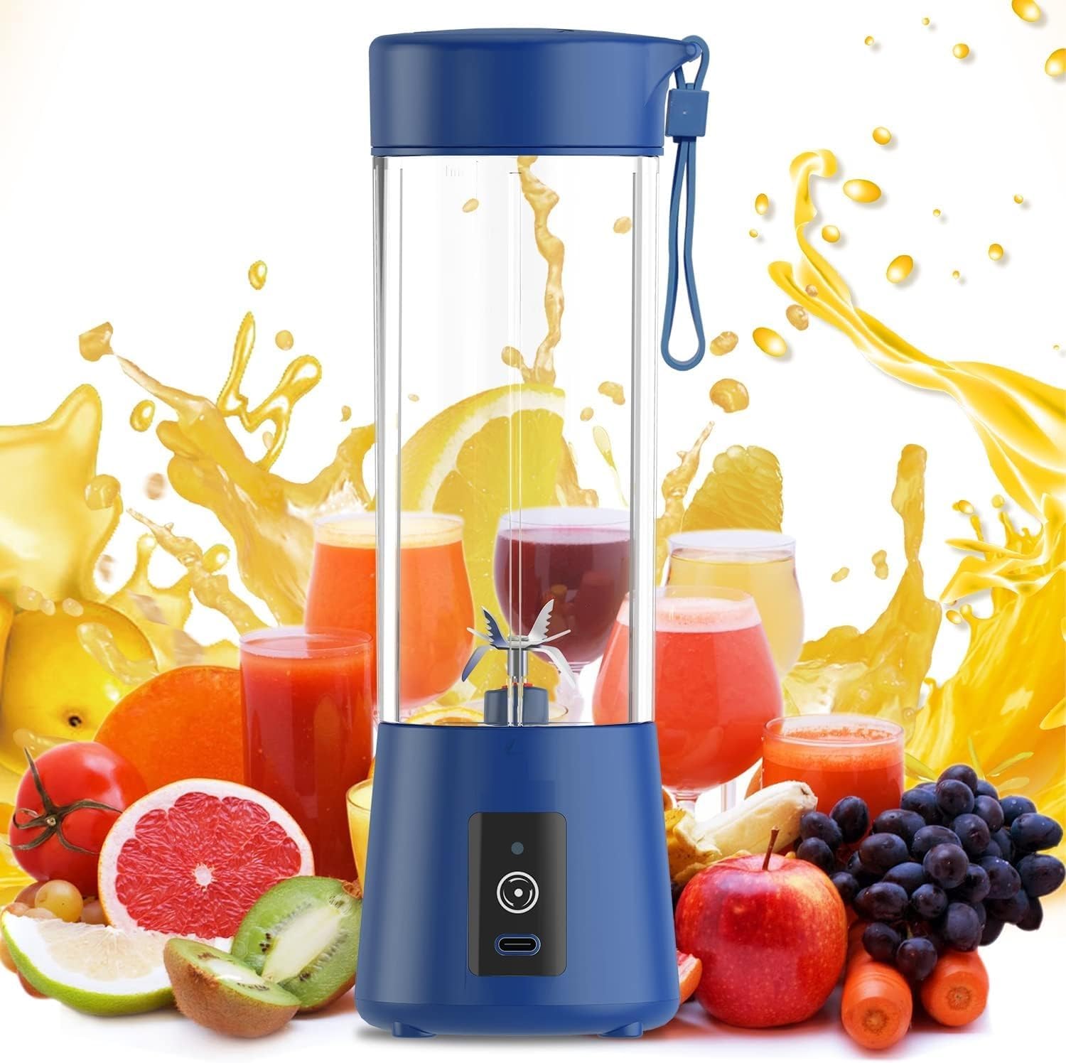 Portable Electric USB Juice Maker Bottle | Blender Grinder Mixer | Rechargeable with 6 Blades