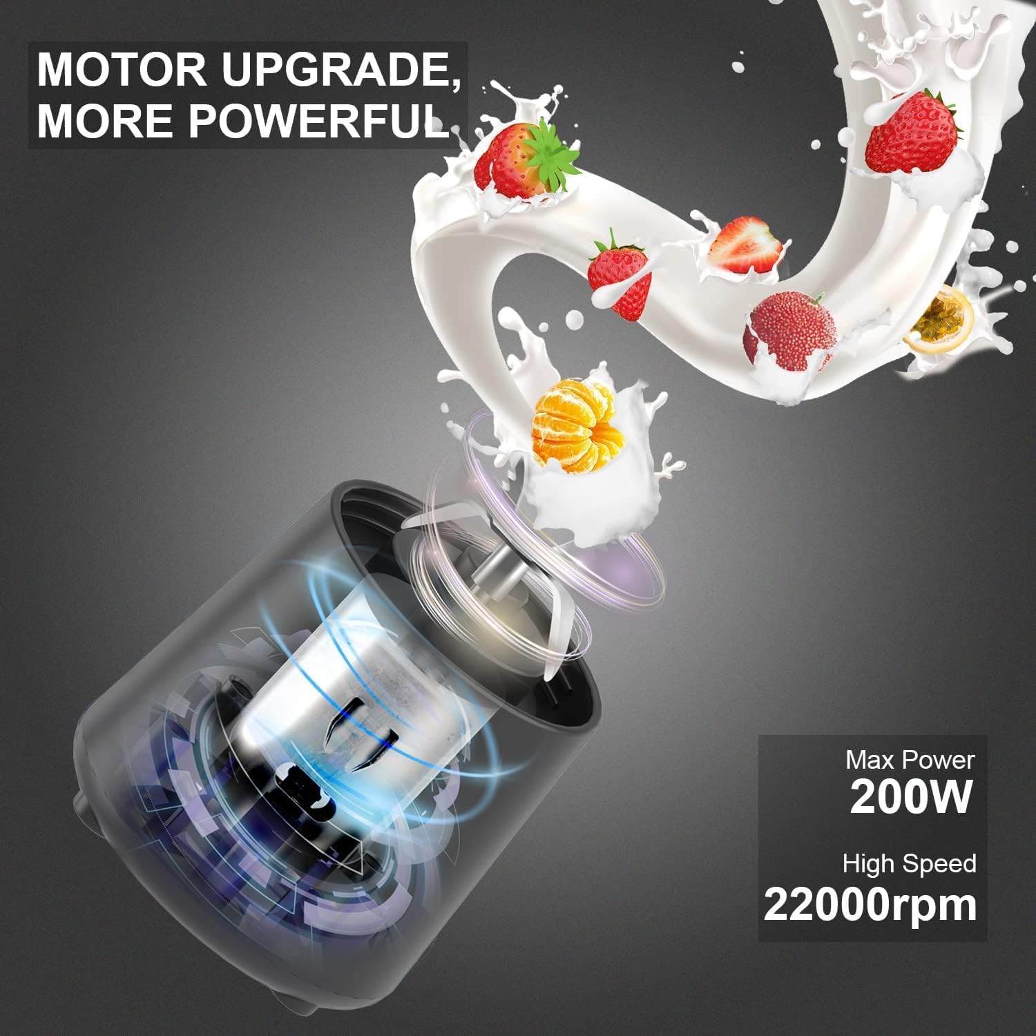 Portable Electric USB Juice Maker Bottle | Blender Grinder Mixer | Rechargeable with 6 Blades